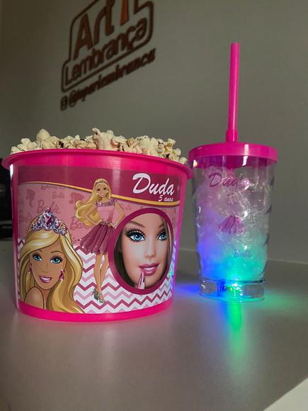 Kit Cineminha Barbie Baldinho + com Copo Led