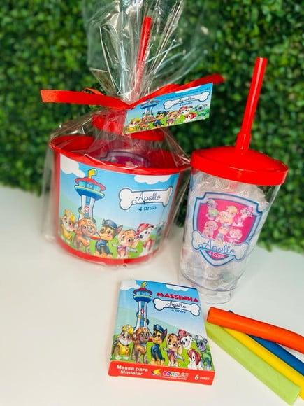 Kit Cineminha: Balde + Copo da Patrulha Canina + Massinha