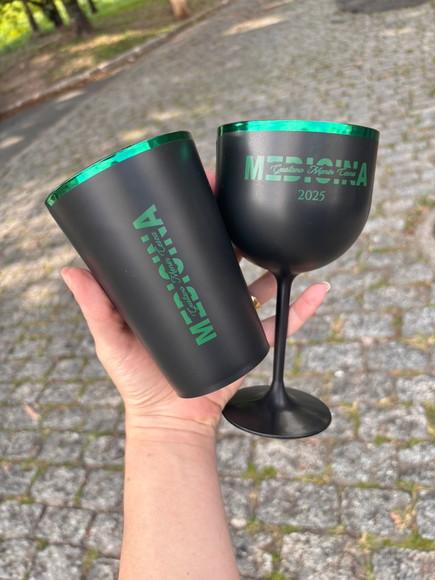 Kit Copo e Taça Personalizado Formatura Medicina