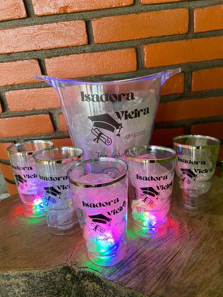 Kit de 20 Copos Led + Balde Personalizado