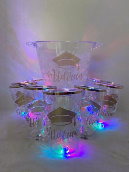 Kit de 20 Copos Led + Balde Personalizado