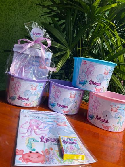 Kit Revestinha + Baldinho de Pipoca Personalizado