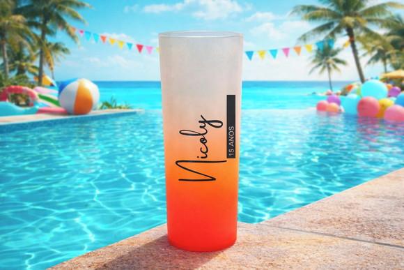 Long Drink Degrade - Copos Personalizado para 15 Anos