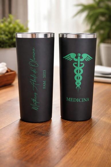 Long Drink Preto Fosco - com Borda Metalizada- Formatura