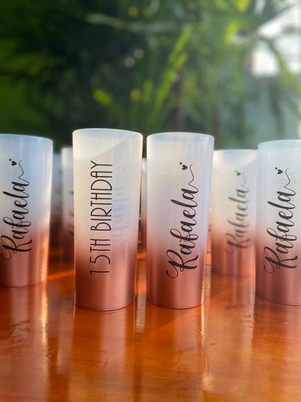Long Drink Degrade - Copos Personalizado para 15 Anos