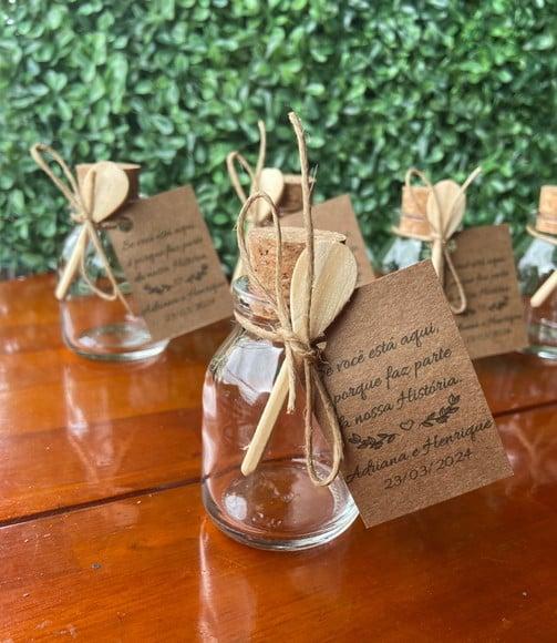 Potinho de Vidro para Mel - Lembrancinha para Casamento