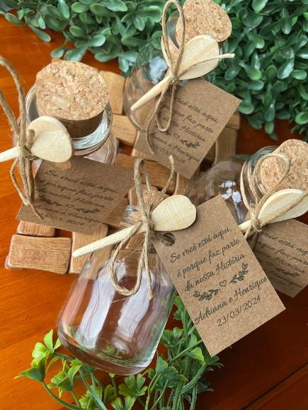 Potinho de Vidro para Mel - Lembrancinha para Casamento