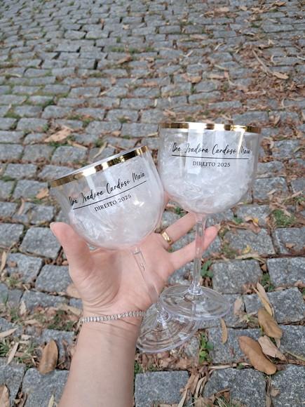 Taça Gin com Borda Metalizada - Taça Gin Formatura