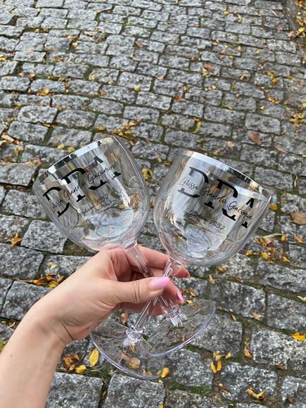 Taça Gin com Borda Metalizada Rose Gold
