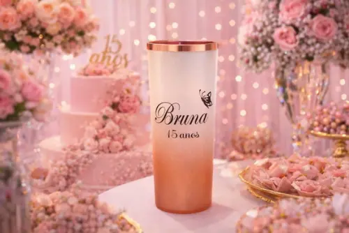 20 Copos Long Drink com Borda Metalizada