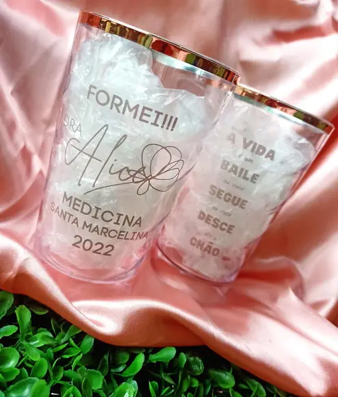 20 Copos Twister 500 ml com Borda Rose