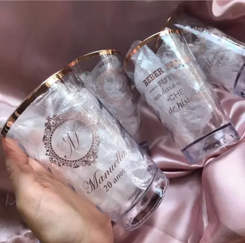 20 Copos Twister 500 ml com Borda Rose