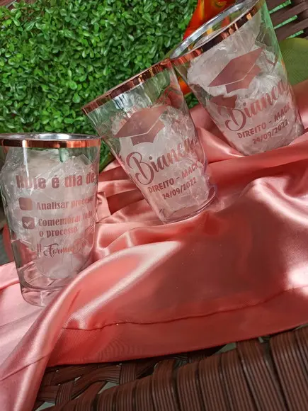 20 Copos Twister 500 ml com Borda Rose- Formatura