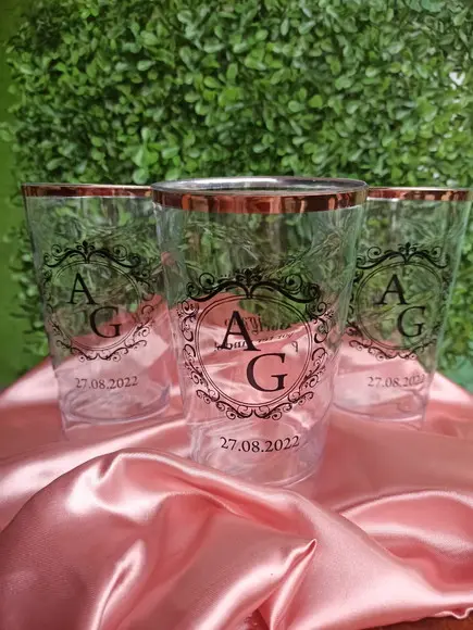 20 Copos Twister 500 ml com Borda Rose- Casamento