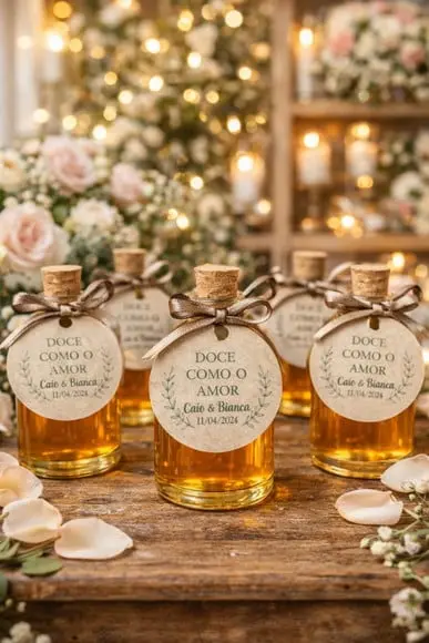 30 Garrafinhas de Vidro 20 ml - Lembrancinha para Casamento