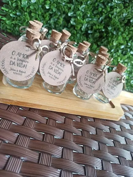 30 Garrafinhas de Vidro 20 ml - Lembrancinha para Casamento