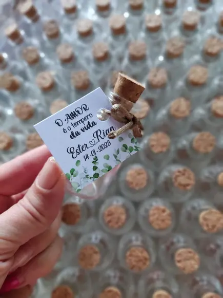 30 Garrafinhas de Vidro 20 ml - Tempero do Amor