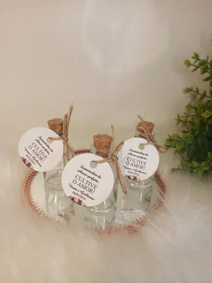30 Garrafinhas de Vidro para Tempero do Amor