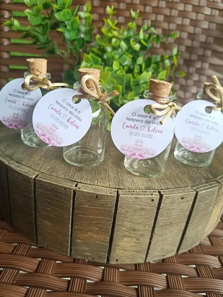 30 Garrafinhas de Vidro para Tempero do Amor