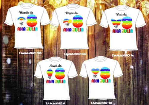 5 camisetas personalizada tema pop it
