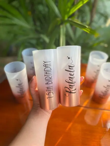 50 Copos Long Drink Degrade - Rose Gold