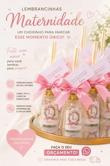 50 Lembrancinhas Aromatizador de Ambiente - Maternidade