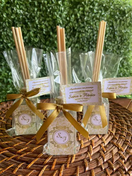 Aromatizador de Ambiente - Lembrancinha Bodas de Ouro