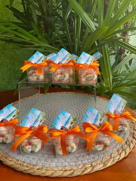 Caixinha Acrílica 5 com Amêndoas- Lembrancinha Moana