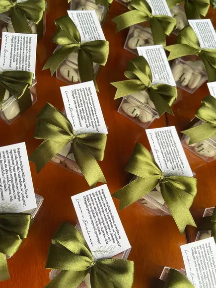 Caixinha Acrílica com Amêndoas- Lembrancinha para Casamento