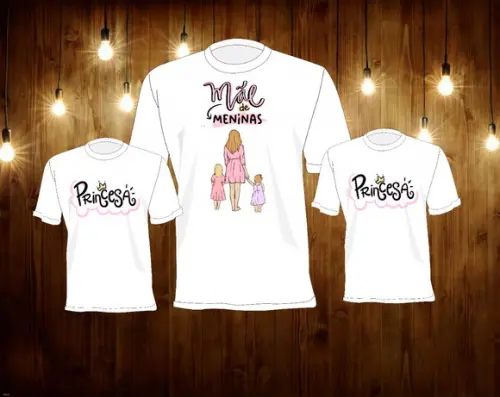 camiseta mãe e filhos(as)