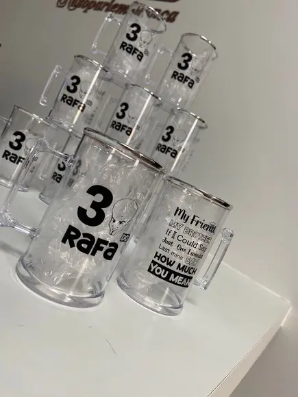 Caneca 300 ml com Borda Prateada