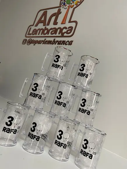 Caneca 300 ml com Borda Prateada