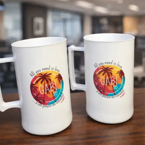 Caneca de Chopp em Acrílico 500 ml com Arte Colorida