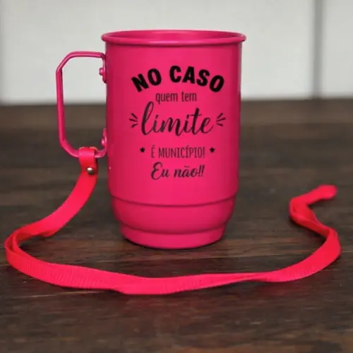 Caneca Premium Aluminio 500ml Brinde +tirante