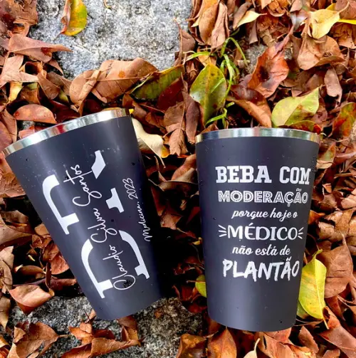 Copo Twister Fosco com Borda Metalizada