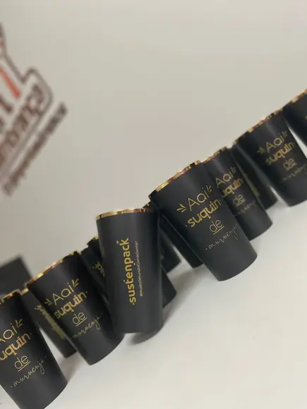 Copo Twister Preto Fosco com Borda Metalizada