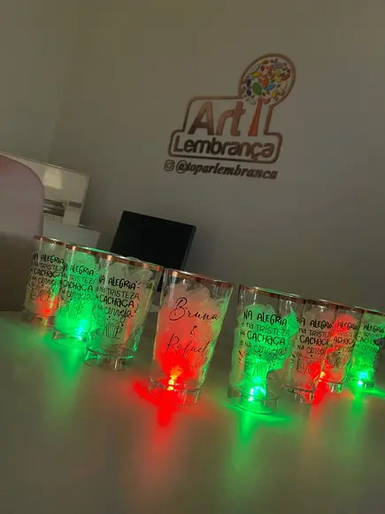 Copos com Led 500 ml com Borda Personalizado- Chá Bar