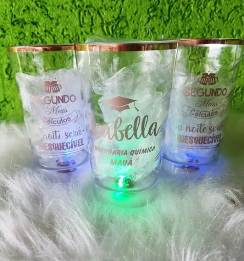Copos com Led 500 ml com Borda Personalizado