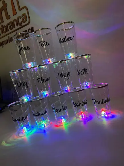 Copos com Leds 500 ml Personalizado com Nome Individual