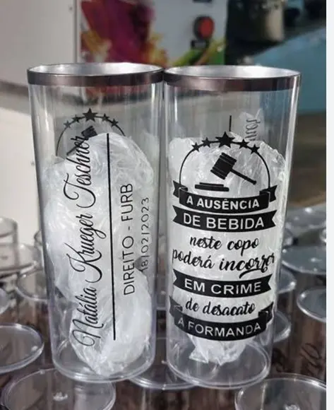 Copos Long Drink Transparentes e Borda- Formatura