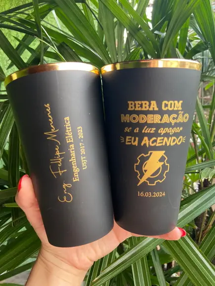 Copos Twister 500 ml com Borda Dourada- Copo para Formatura