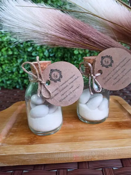 Garrafinhas de Vidro 60 Ml- Lembrancinha para Amêndoas