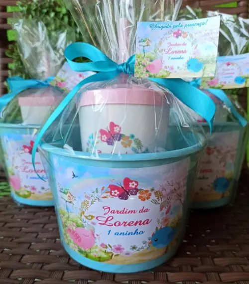 Kit Cineminha - Copo + Balde Personalizado Jardim Encantado