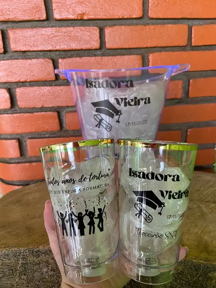 Kit de 20 Copos Led + Balde Personalizado