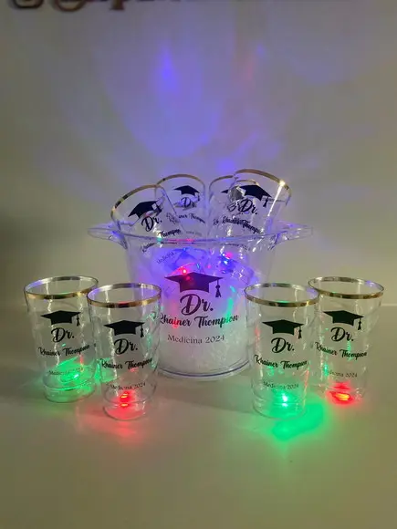 Kit de 30 Copos Led + Balde Personalizado