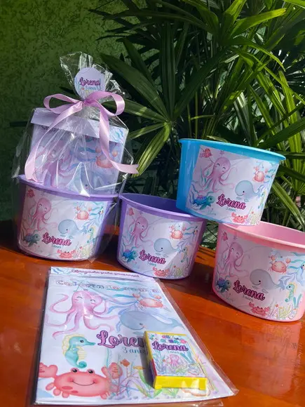 Kit Revestinha + Baldinho de Pipoca Personalizado