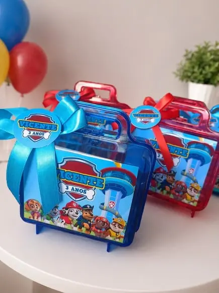 Lembrancinha para Aniversário - Maletinha Acrílica Patrulha