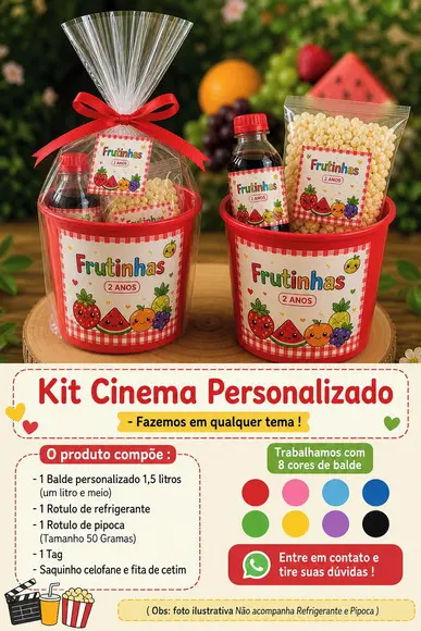 Lembrancinha Infantil - Kit Cineminha Personalizado