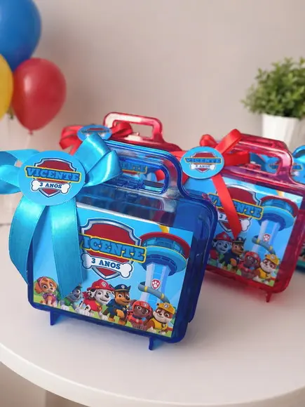 Lembrancinha para Aniversário - Maletinha Acrílica Patrulha