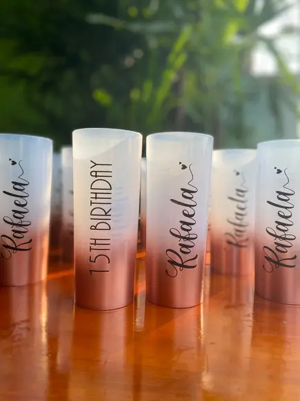 Long Drink Degrade - Copos Personalizado para 15 Anos